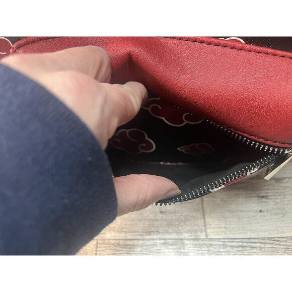 NWOT Vtg Naruto Akatsuki Red Cloud Faux Saffiano Leather Mini Backpack Bag 2002 - Picture 10 of 11